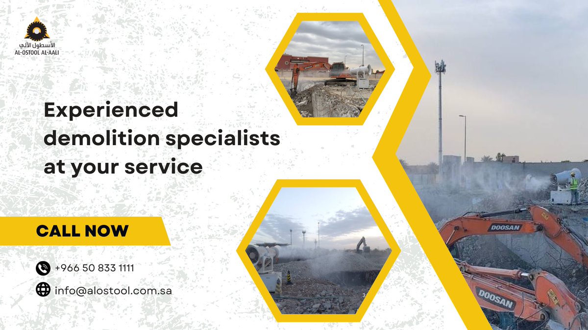 alostoolalaali's tweet photo. Our team of expert building demolition contractors is here to make your project a success.
#saudivision2030 #construction #projects #demolition https://t.co/XxzmxZcZNQ
