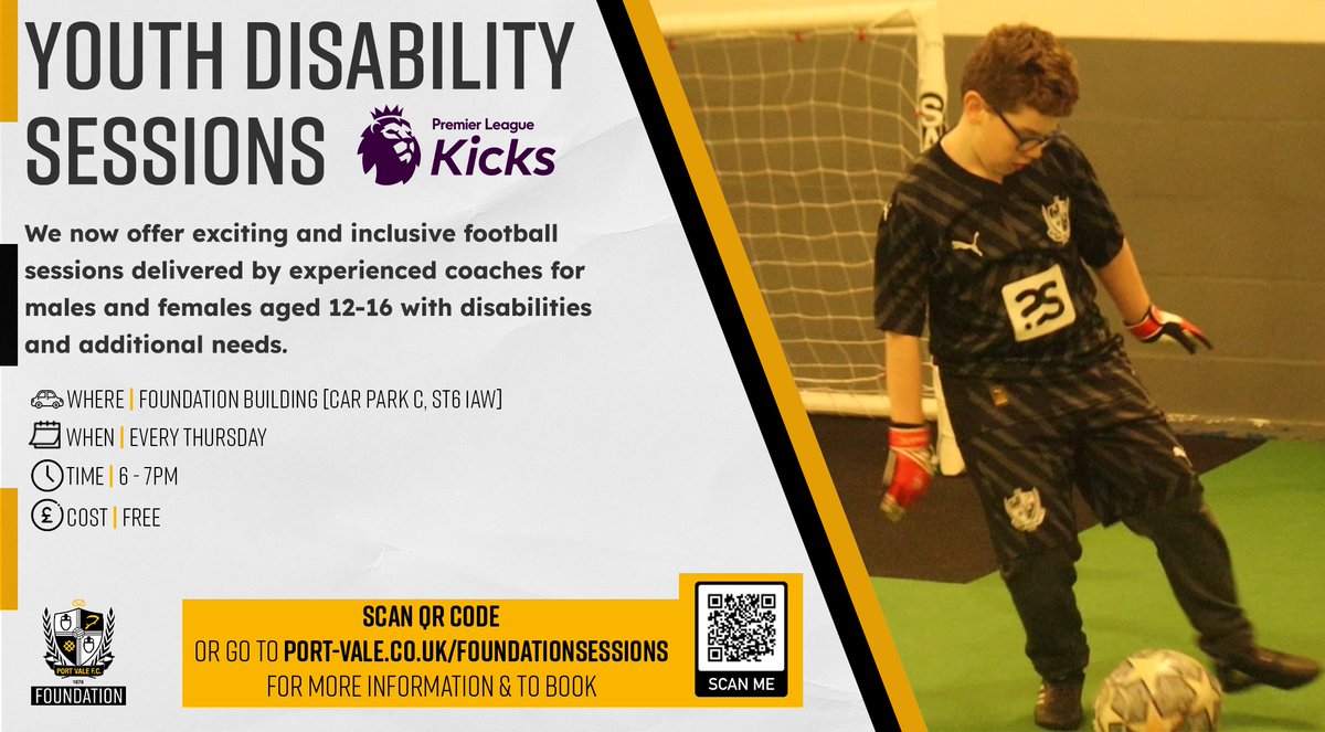 ⚽️ | Thursday's Football Sessions A packed night of sessions tomorrow with our Girls Only Football and Youth Disability Football. Book your place following the link 👉 bit.ly/PVSessions #PVFC | #PVFCFoundation