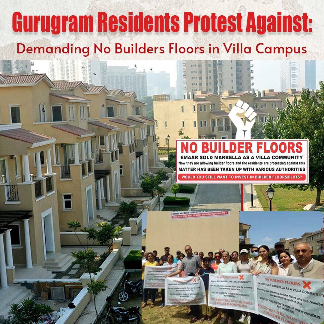 Residents of #EmaarMarbella in Sector 66 #Gurugram take a stand for Protesting against unauthorized builder floors in our  villa complex. We demand transparency and respect for our community's vision.
#nobuilderfloors #CommunityStrong #gurgoannews 
@emaardubai @mohamed_alabbar