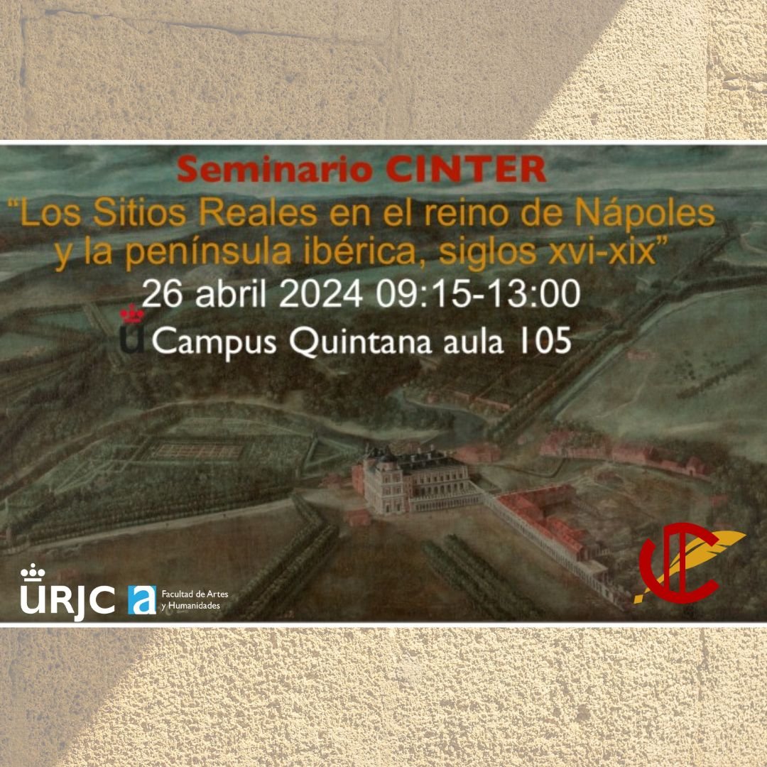FAH_URJC's tweet photo. 📣Seminario #CINTER: Los Sitios Reales en el reino de Nápoles y la Península Ibérica, siglos xvi-xix.
🗓 Viernes, 26 de abril, 9.15-13.00.
📍Campus de Madrid-Quintana
Programa e inscripciones 👉 https://t.co/ilmQxHDKzz
@Frank_Ejby #sitiosreales #reinodenapoles @UrjcHistoria https://t.co/RIlCvtk4F2