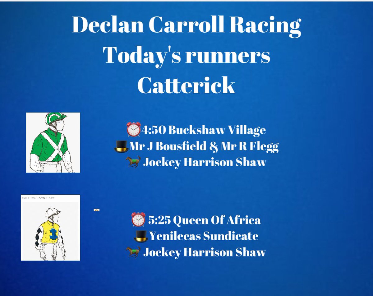 Five Runners today @CatterickRaces @weeto_10 @shaw_harrison @FleggRaymond @mlcooney82 @RacingSantry @freddytylicki @YorkshireRacing