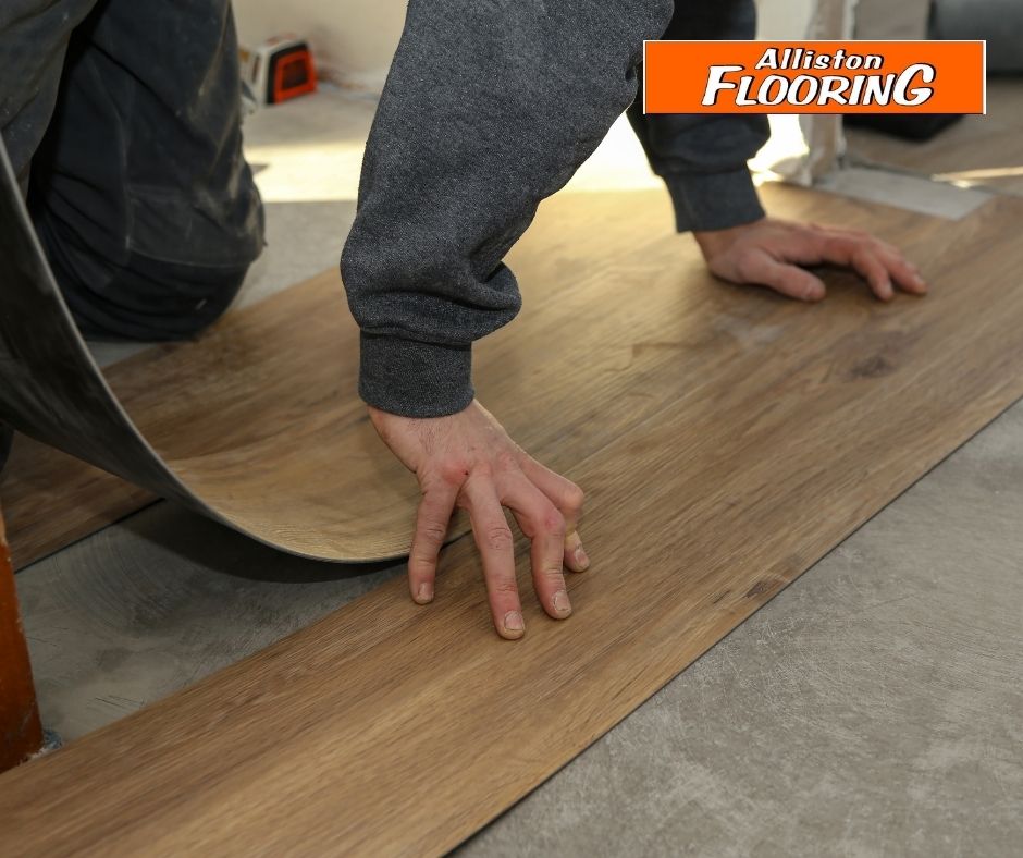 At first glance you'd swear it was hardwood laminate. Surprise - it's vinyl! Vinyl flooring comes in all patterns and designs to suit any room of your home. #vinylflooring #flooringexperts