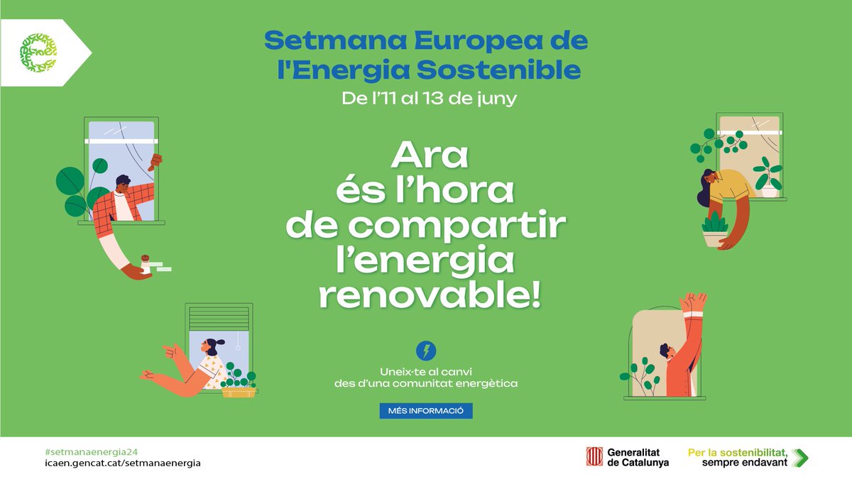🙋 #Ajuntaments! 
📢 La #SetmanaEnergia2024 és a tocar. Reviseu el catàleg de recursos dels organitzadors i demaneu-los 🎲
Feu les activitats entre 1/5/2024 i 31/7/2024. Ep, si feu accions pròpies al municipi, les difondrem!

🤝Adheriu-vos aquí!
🔗 icaen.gencat.cat/setmanaenergia