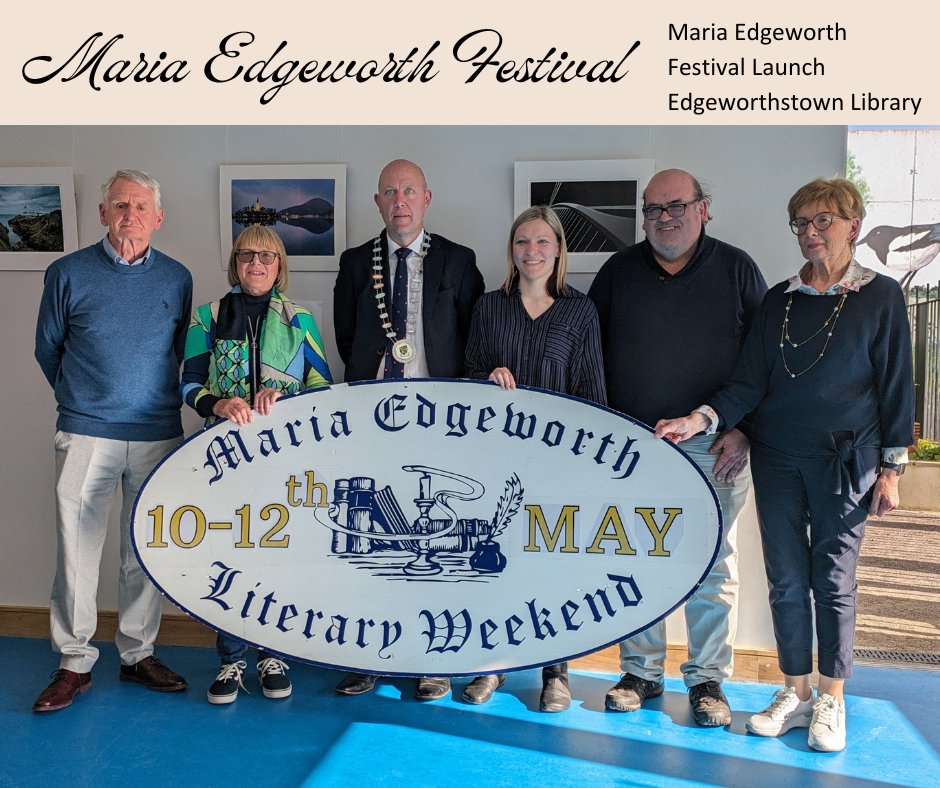 Celebrating literature & legacy at the Maria Edgeworth Festival launch in Edgeworthstown with Cllr. @PaulRoss01  & the Maria Edgeworth Festival Committee. The festival will be held on the 10th-12th May & the full programme is available at mariaedgeworthcenter.com 
#Longford