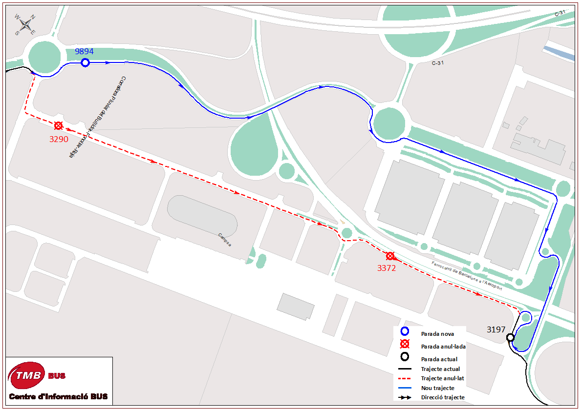 ⚠️🚌Línia 46 #busbcn: a partir d'avui, modificació temporal del recorregut a l’avinguda de l'Aeroport.
❌🚏Parades anul·lades: 3290 - Felip Díaz Sandino (Sentit T2), 3372 - Felip Díaz Sandino - Cargoparc.
ℹ️🚏Parada alternativa: 9894 - Av. Aeroport, s/n.