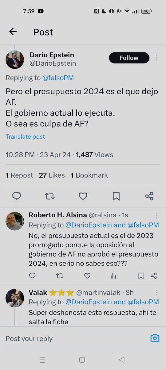 Algunos toman consejos financieros de alguien que no sabe de la existencia de la ley de presupuesto. No sé, fíjense.