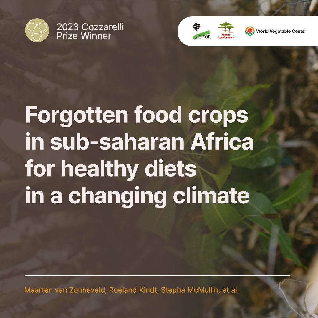 📢Big News A research team led by @WorldVegCenter, including CIFOR-ICRAF scientists, has won the prestigious Cozzarelli Prize for a study on the potential of 'forgotten' food crops to provide healthy diets in a changing climate. Official announcement:👉 bit.ly/49TNhWu