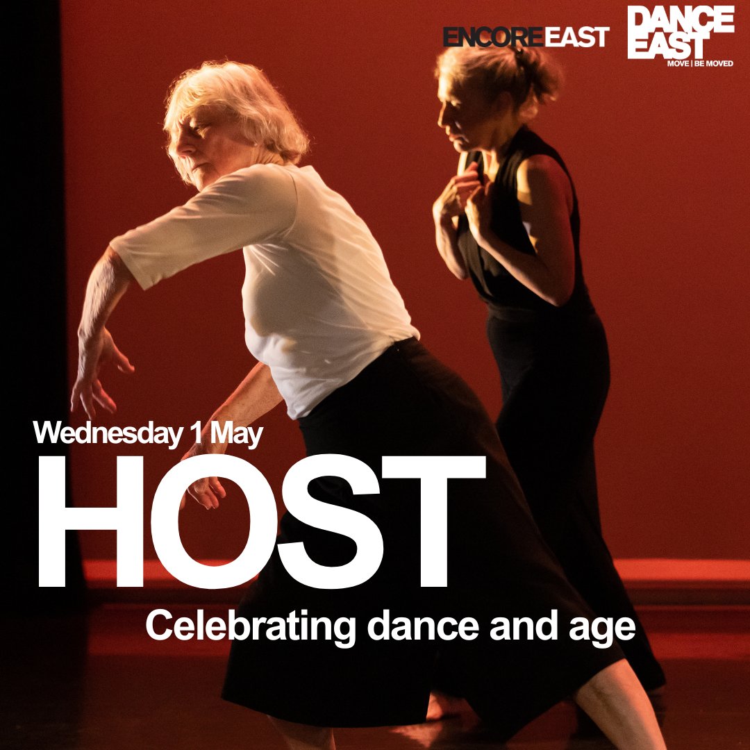 HOST takes place on Wednesday 1 May, celebrating dance and age, shining a spotlight on the ever-evolving network of older community dancers, dance groups and companies in the East of England and beyond. Spaces are filling fast, book your place: danceeast.co.uk/workshops/host/