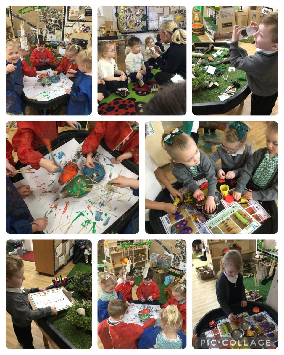 We have been learning about minibeasts and have had an exciting caterpillar delivery. We will observe as the caterpillars become butterflies. We have also enjoyed ‘worm painting’, creating bugs using play dough and using Tales Toolkit to retell Incy Wincy Spider🕷🐛