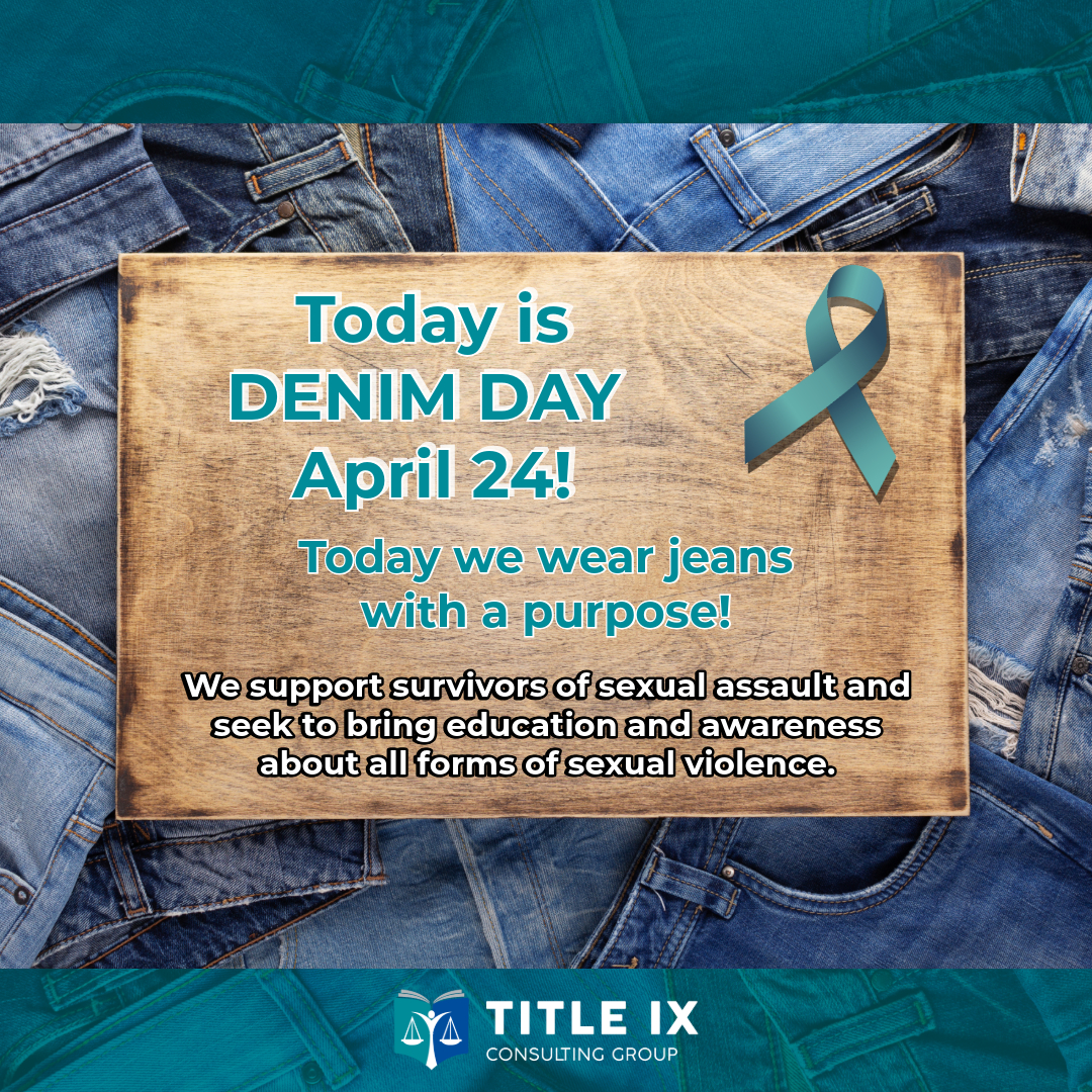 👖👖👖 Join us in wearing jeans TODAY to observe National Denim Day!

Learn more at: denimday.org

#titleix #title9 #denimday #bluejeans #jeans #fashion #SAAM #SexualAssaultAwarenessMonth #SexualAssaultAwareness #sexualassault #sexualviolence