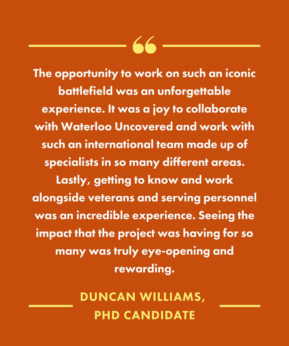 We'd like to say a huge congratulations to archaeologist Duncan Williams, who has completed his PhD on the geophysical survey of the Waterloo battlefield with @bournemouthuni and @ugent! Find out more about Duncan's work: waterloouncovered.com/duncan-phd/