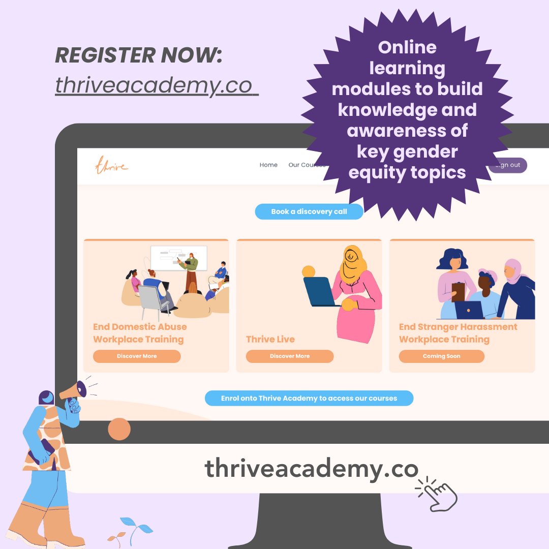 Explore Thrive Academy's expert-led digital modules🧑‍🎓

Visit thriveacademy.co or reach out to nisha@thrivefuture.org to find out more🚀 

#GenderEquality #DigitalLearning #ThriveAcademy