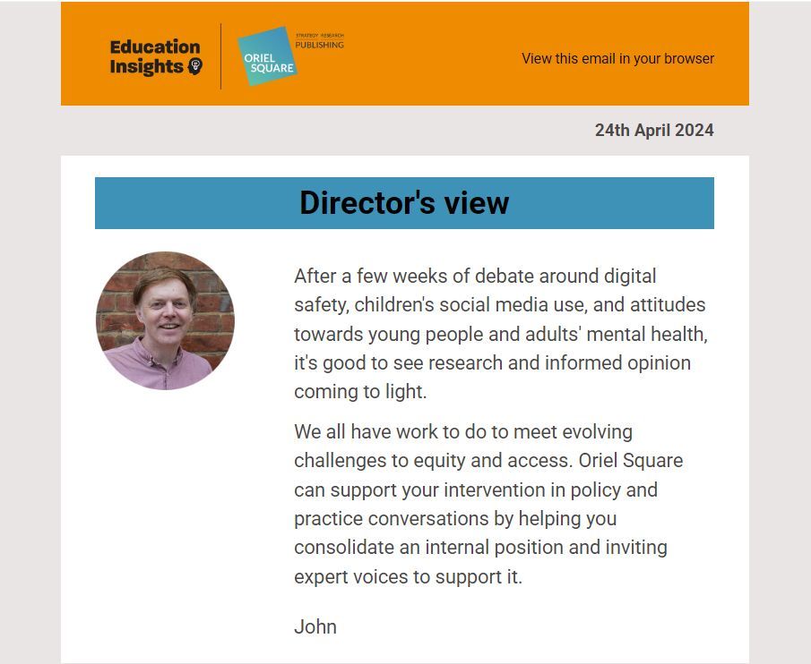 In this week's research roundup:
1. no. of TAs cut in 3/4 of primary schools
2. more time online correlates with missing school
3. football kickabouts enhance wellbeing for troubled pupils

📣 Subscribe to the @eduinsights_OS newsletter. ➡️buff.ly/3U0O43c