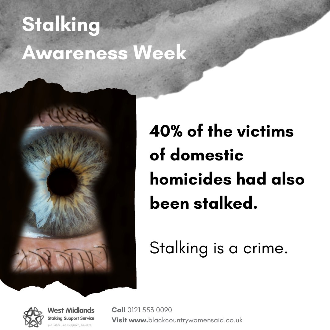 Our Stalking Support Service supports women and men aged 16+ who are experiencing stalking, covering the entire West Midlands region. If you are experiencing this, we can help, support, and advise you. Call 0121 553 0090 In an emergency, call the police on 101 or 999 #NSAW2024