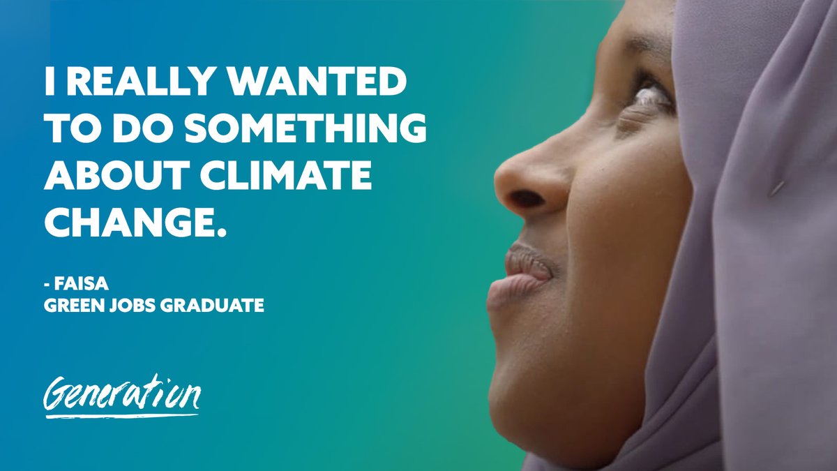 “I really wanted to do something about climate change and the energy sector provides great opportunities. I found Generation and everything started from there.” Learn more about Faisa’s story 👉 generation.org/stories/faisa-… #EarthDay2024 #GenerationWorks