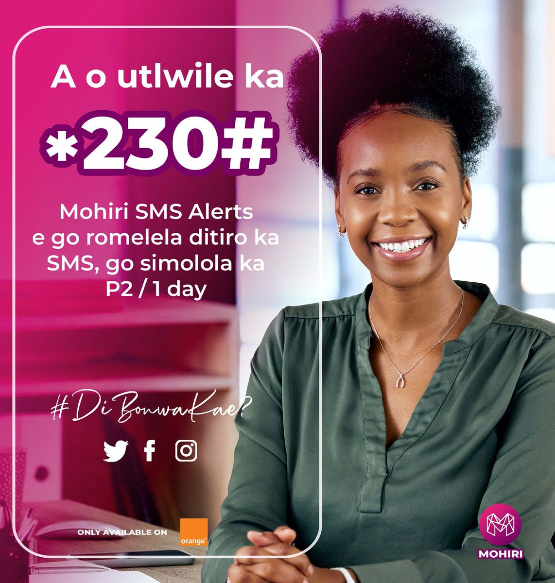 mohiribw's tweet photo. Hey Ditsala! 😊 

Don't forget! Mohiri's still offering a FREE 1-day and 7-day subscription deal for those keen to try without using airtime.

Don't miss out on job opportunities!
📱Dial *230# 

#Mohiri #DibonwaKae *230# https://t.co/mIyrQtJsek