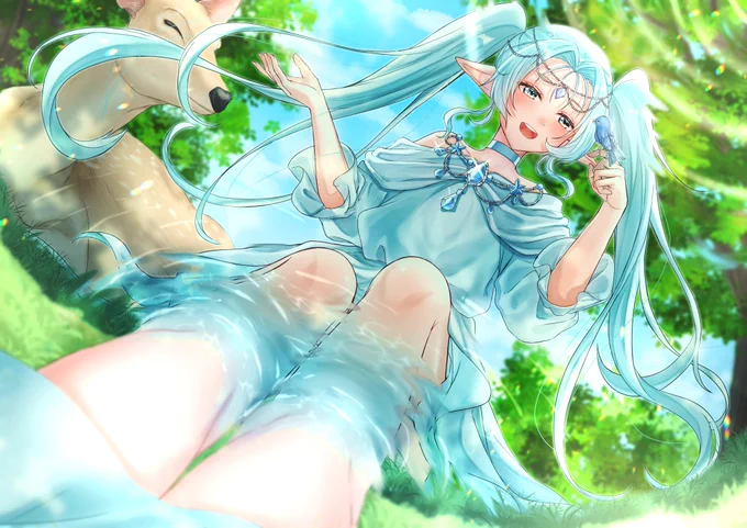 #私はこういう絵師です見た絵師全員参加 透明感のあるイラストや、かわいいイラストを描くのが好きです! 