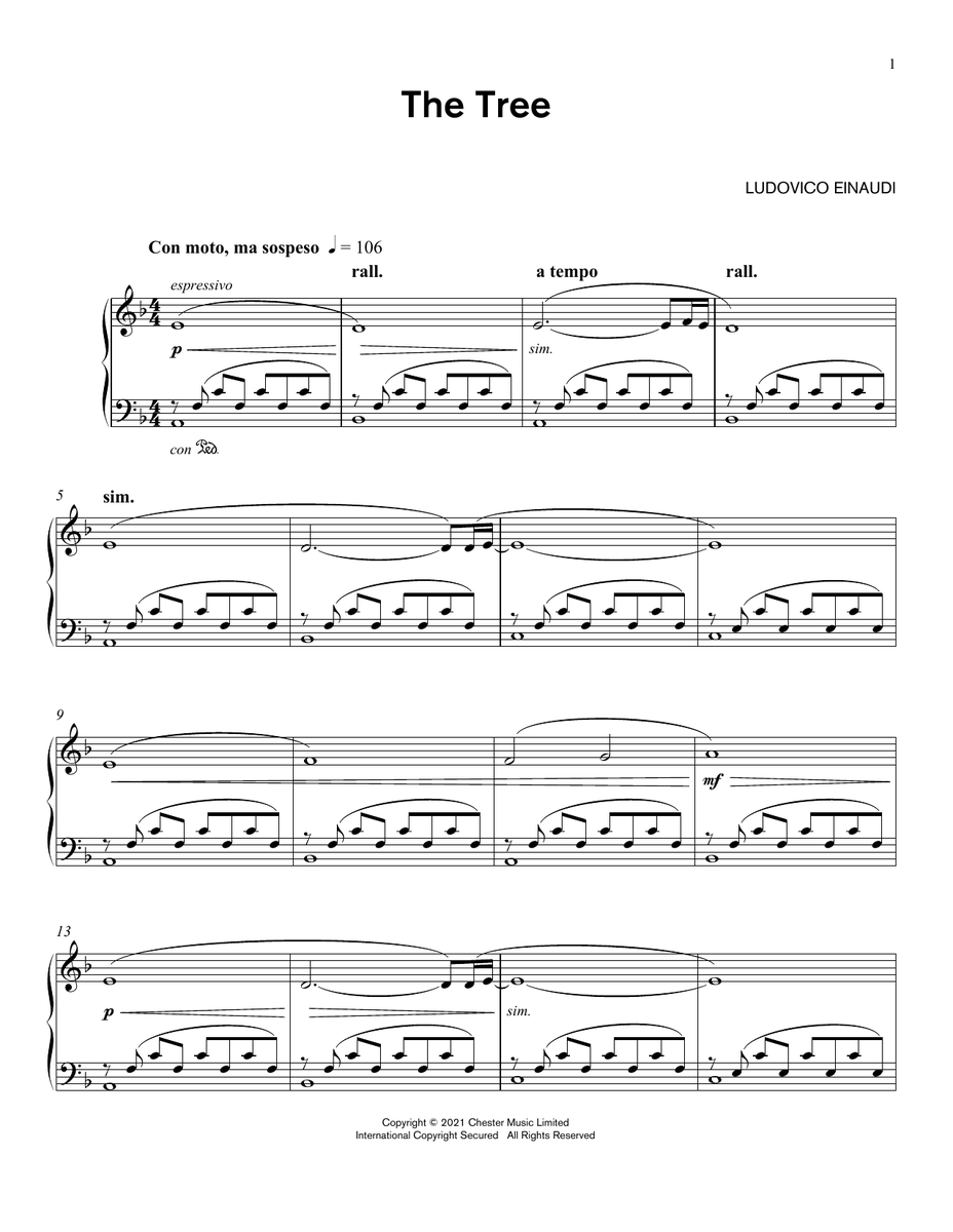 Ludovico Einaudi The Tree Sheet Music Notes freshsheetmusic.com/ludovico-einau… #ludovicoeinaudi #piano #music