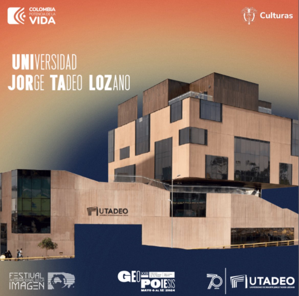 La @Utadeo_edu_co es uno de los espacios en Bogotá donde se vivirá el Festival Internacional de la Imagen del 6 al 12 de mayo. Conoce más detalles en: festivaldelaimagen.com @mincultura @udecaldas #ImagenFest2024 #GEOpoiesis #Arte #Diseño #Ciencia #Tecnologia