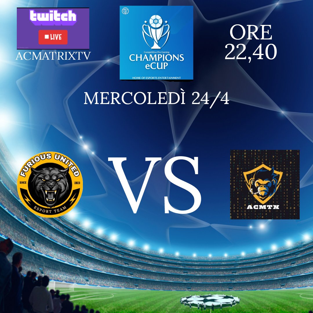 2°giornata ecup Vs furious united 
DALE💙💛💙💛
@UnitedFurious <a href="/CPG__eSports/">Competitive Pro Gaming</a> @CPGitaly