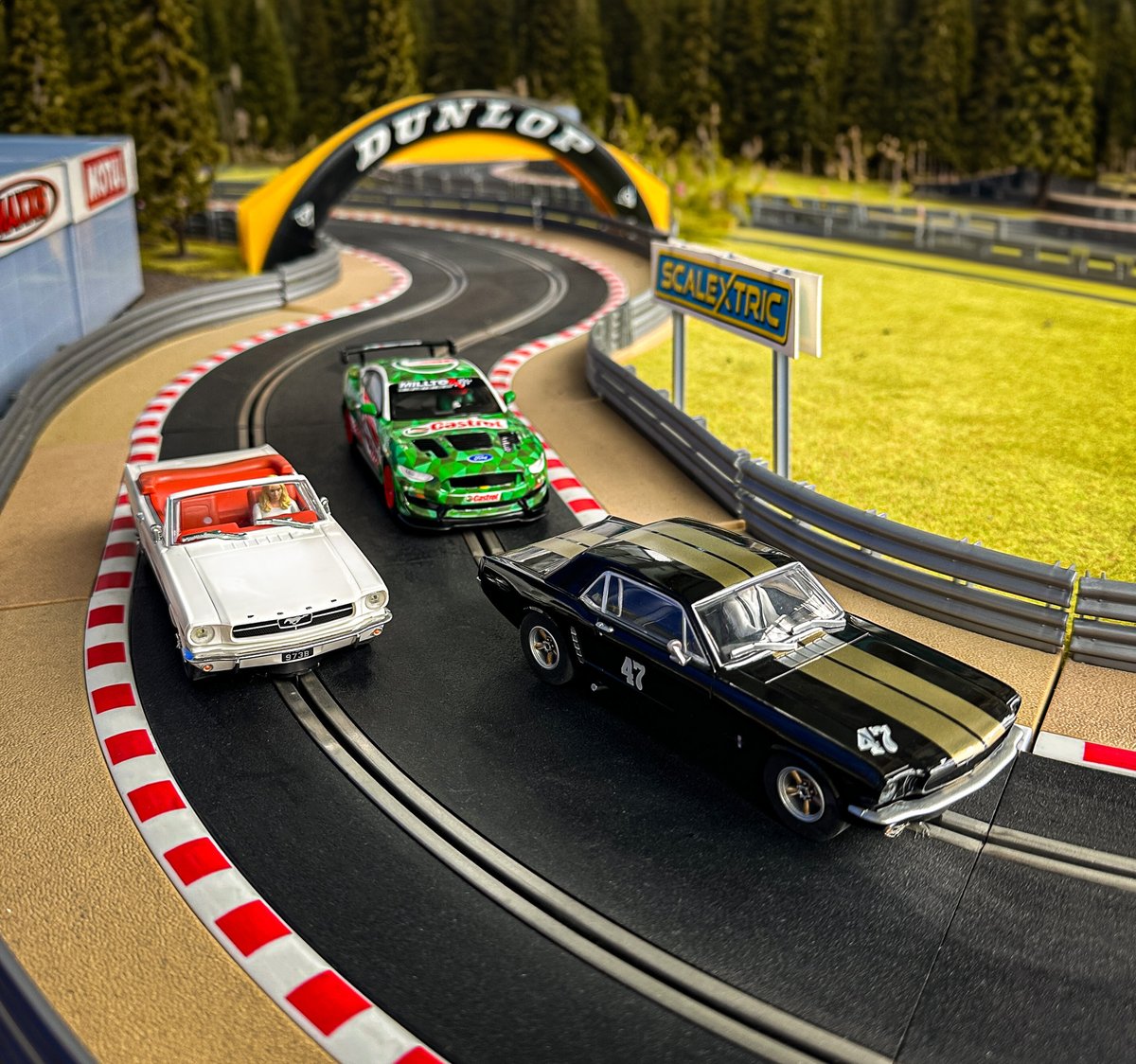 Celebrate 60 years of the Ford Mustang with our Ford Mustang bundle 💫 Featuring three different versions of this iconic model, these cars will make a fantastic addition to your collection. Get yours here 👉 bit.ly/3Jz8OZY #Scalextric #FordMustang