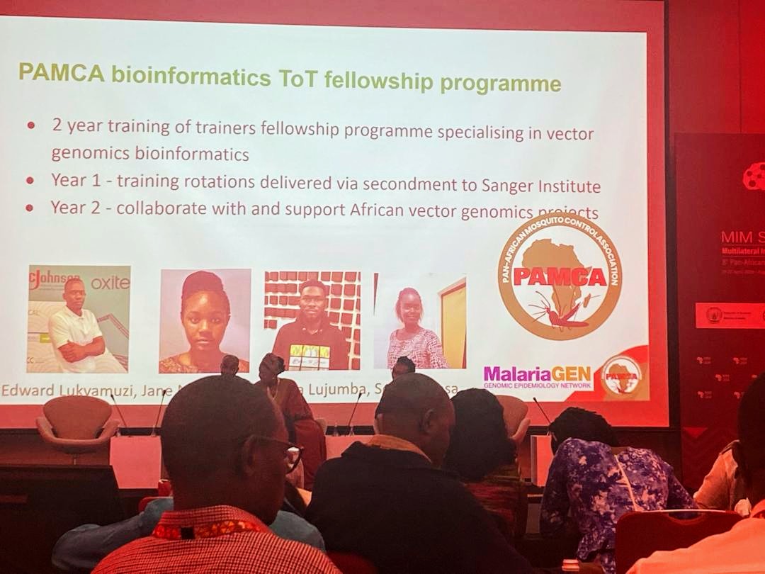 Multilateral Initiative on Malaria conference in Rwanda! Thrilled that ACE Bioinformatics graduates are part of PAMCA's bioinformatics ToT fellowship, gaining skills in vector genomics to fight insecticide resistance in plasmodium-carrying mosquitoes.@pamcafrica @NIAIDBioIT