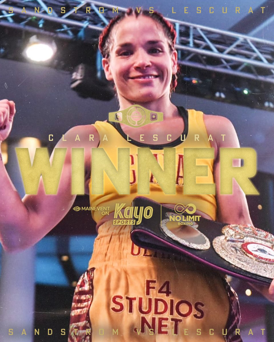 AND STILL! 🏆 Clara Lescurat has defended her world title for a fourth time with a UD victory over tough Aussie Linn Sandstrom 🥊 📺 Order #TSZYUCREATI LIVE NOW on Main Event: bit.ly/3Ud6IUr 📝 BLOG bit.ly/4aUl5V2