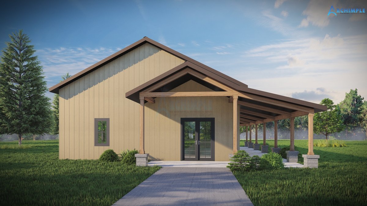 archimple_llc's tweet photo. 1772 SQFT Barndominium offers comfort and style with a wrap porch.Inside, enjoy a great room flowing into an open kitchen, 3 bedrooms and practical features like a jack-and-jill bath and rear porch utility access. for details:https://t.co/S2pyLkVvsP https://t.co/yEAvX3cwVJ