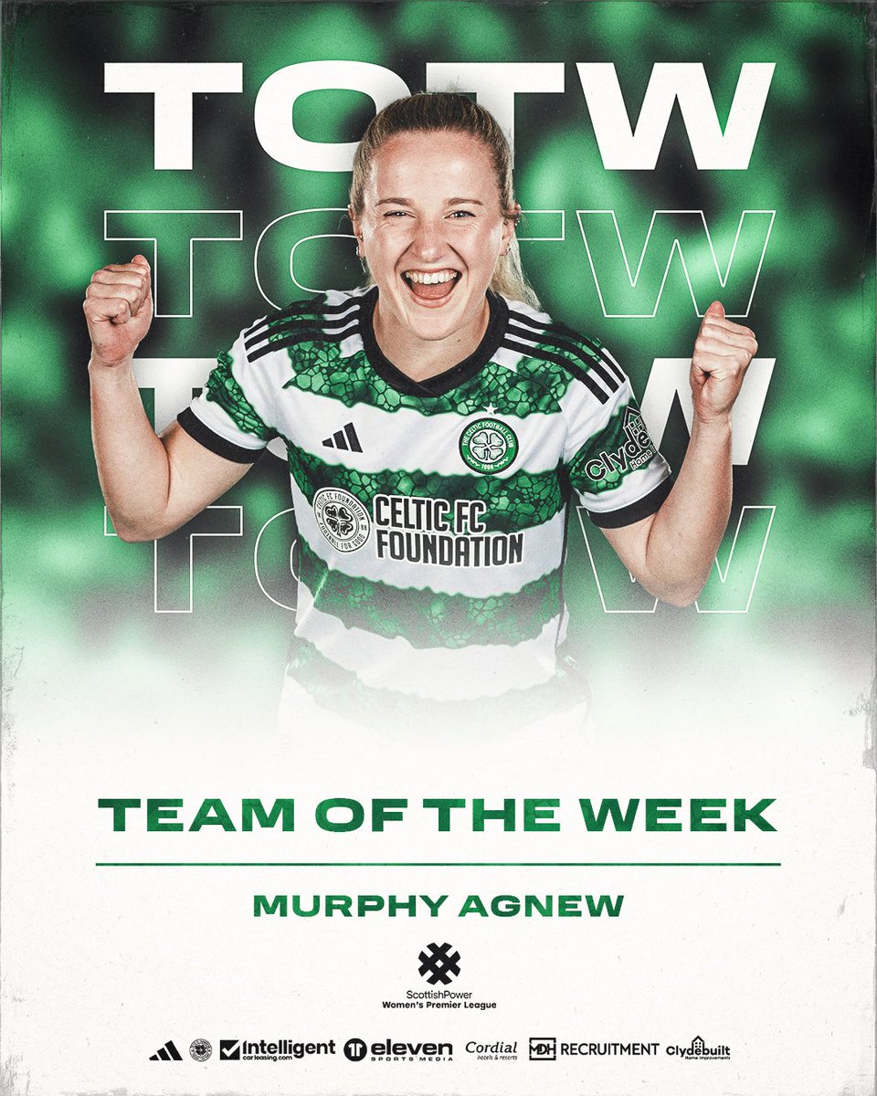 Was it ever in doubt? 😅 Congratulations to our duo of Caitlin Hayes and Murphy Agnew, who take their place in this week's #SWPL TOTW 👏 #CelticFC🍀#COYGIG