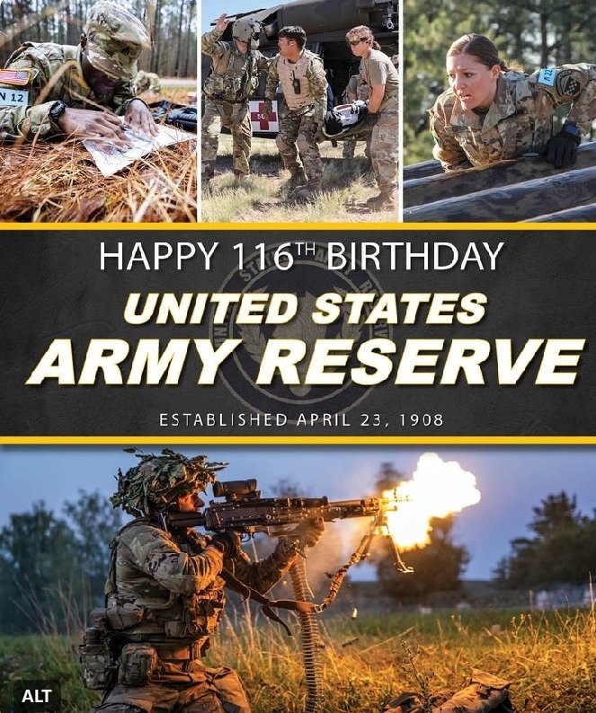 Happy 116th Birthday, @USArmyReserve!

The Army Reserve began on April, 1908 as a small corps of reserve medical professionals. It is now a force of more than 200,000 Soldiers and Civilians in all 50 states and 5 territories!

#USARBirthday116 
@USArmy @TradocCG @TradocDCG