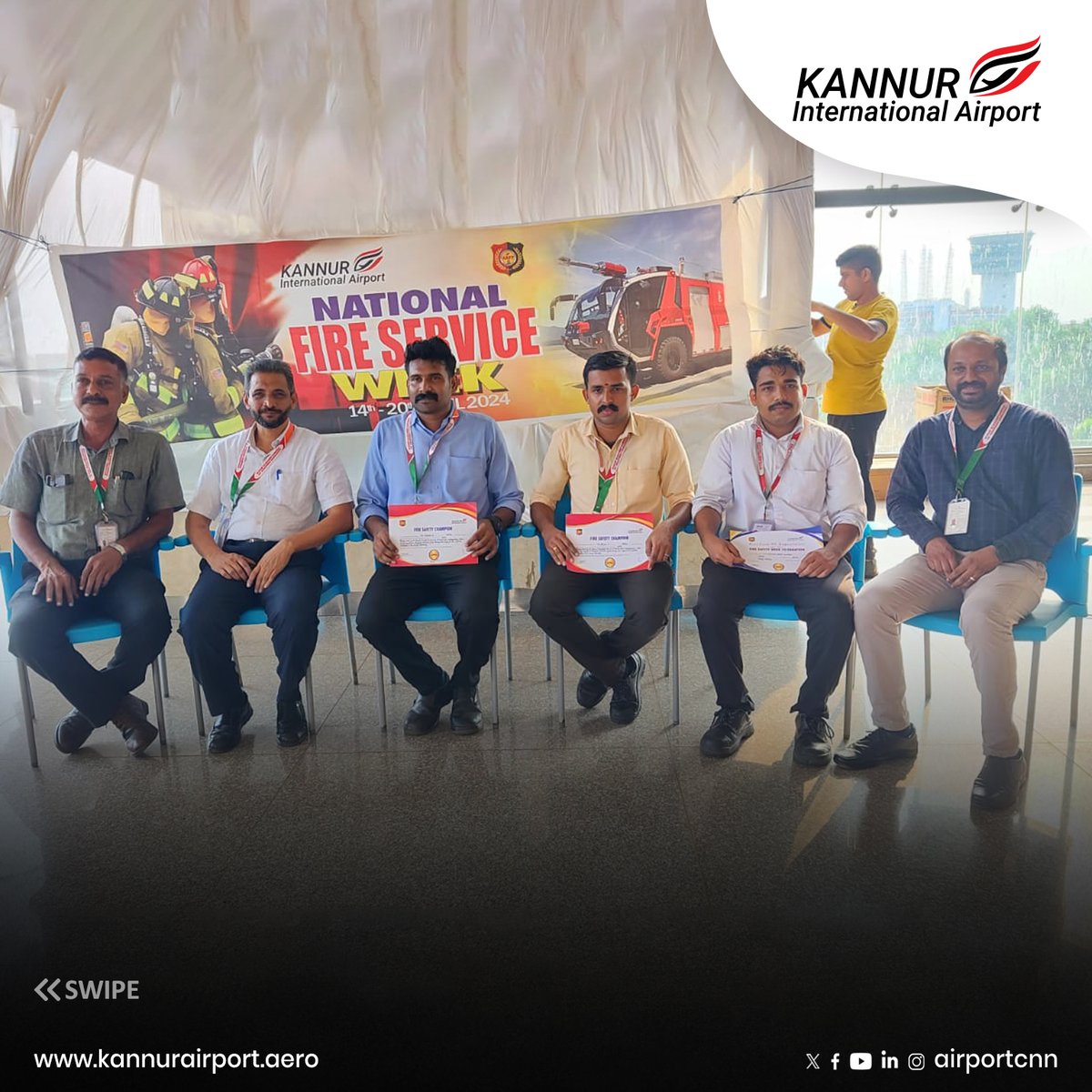 Closing ceremony of National Fire Service Week celebrations at Kannur International Airport Limited

#kannurinternationalairport #fireserviceweek #flywithkial #KIAL #kannur