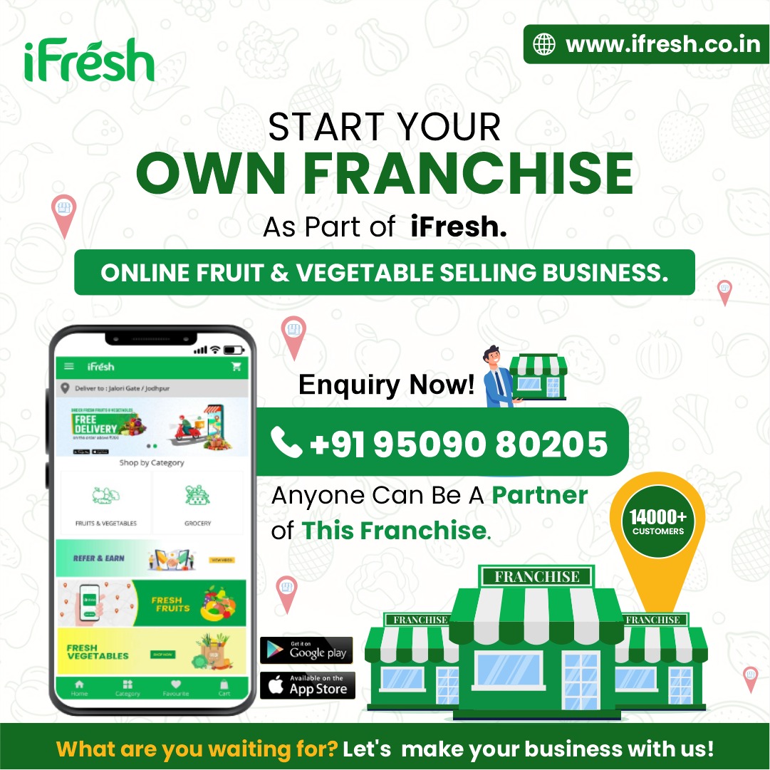 iFreshindia's tweet photo. Exciting opportunity alert! 🌟 Become a part of our fruits and vegetable franchise family and embark on a journey of health and prosperity. Join us in bringing fresh, nutritious produce to communities everywhere.🍎
.
#iFresh #Fruits #Vegetables #franchise #franchiseopportunity https://t.co/qdGrs4op4U