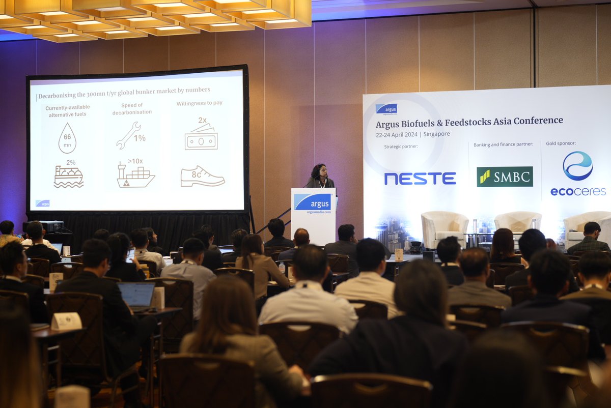 ArgusMedia's tweet photo. The 2024 Argus Biofuels & Feedstocks Asia Conference (22-24 April) has drawn to a close, marking the end of an engaging three-day event!
Pre-register your interest for 2025 here: https://t.co/mTjUyOQLH1
#ArgusBiofuelsConference #ArgusBiofuels #biofuels https://t.co/IXd4zzRoEC