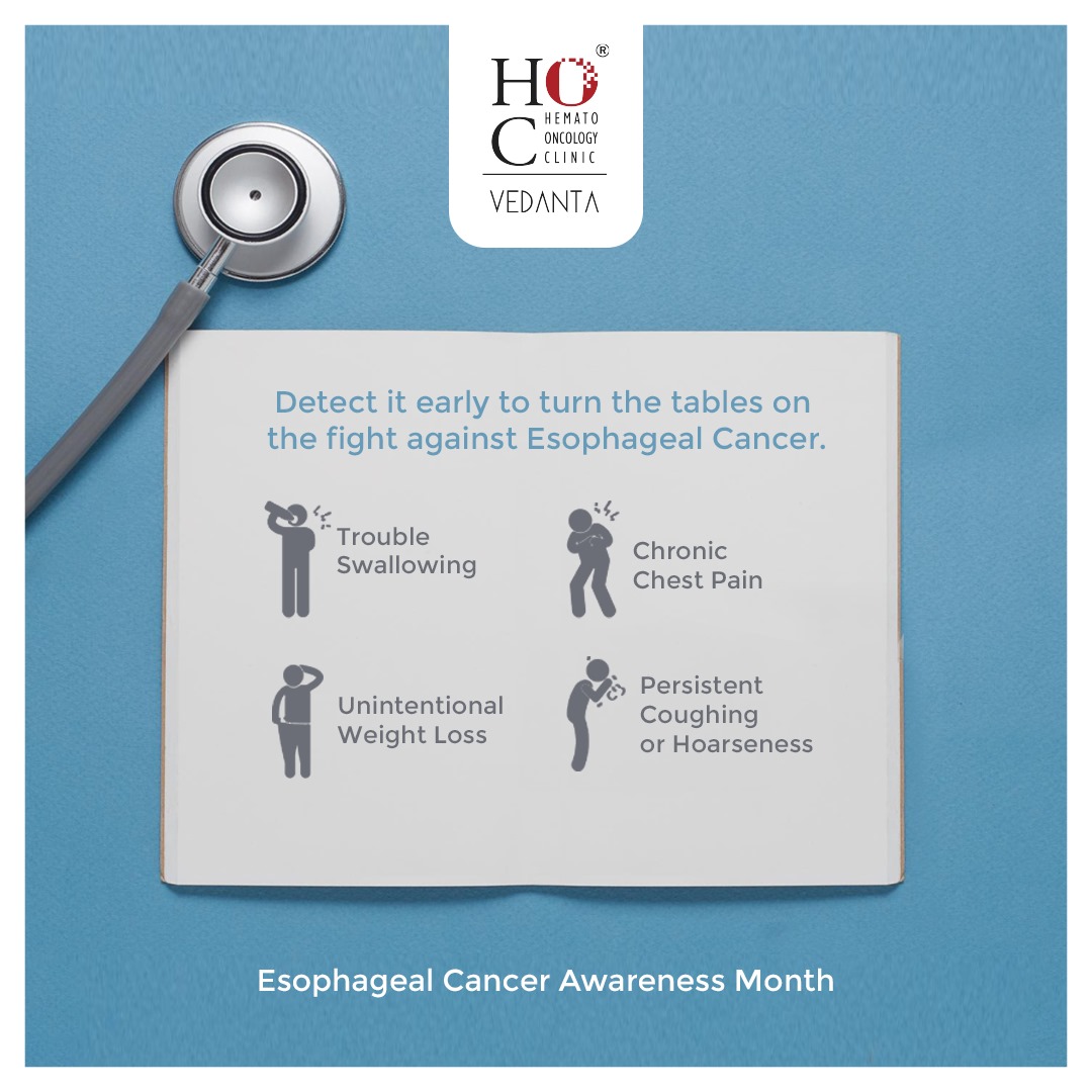 Do not let this sneaky cancer develop, get a screening as soon as you recognise these symptoms in its early stage!
.
.
.
.
#hocvedanta #hoccancerhospital #hoc #hematooncologyclinic #cancerhospital #cancer #cancercare #cancersupport #happierlifetips #EsophagealCancerAwareness