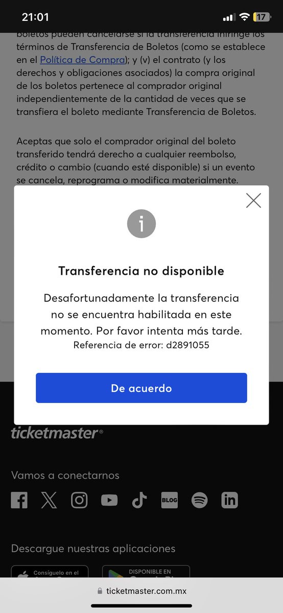 Oye @ServicioTM me hicieron una transferencia de boletos y al aceptarla me sale esto