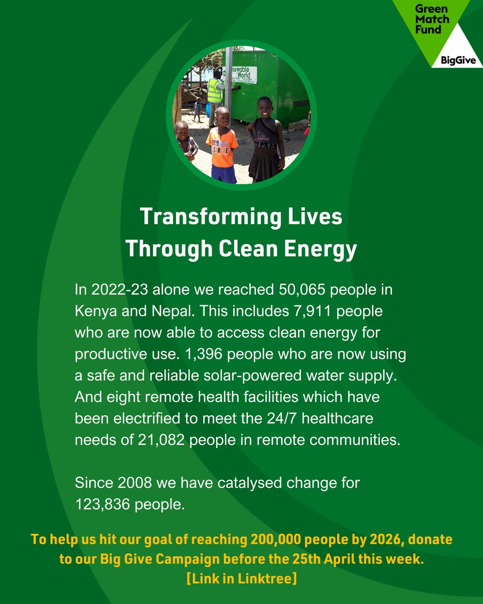 With just 24hours left in our <a href="/BigGive/">Big Give</a>  #GreenMatchFund, and £3,088 left to raise in order to get the full matched pot and reach our goal, can you help us deliver catalytic change?

Donate today to have your donation doubled!
donate.biggive.org/campaign/a0569…