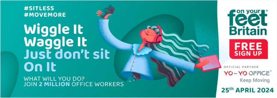 CDDFTNHS's tweet photo. Today is #OnYourFeetBritain day to combat prolonged sitting in the workplace.
Some #SitLess #MoveMore ideas:
📞 Stand during phone calls
💻 Take breaks from your computer every 30 mins
🏃♂️ Use the stairs
👥 Arrange standing or walking meetings
🥪 Eat lunch away from your desk https://t.co/vECKNEMkA0
