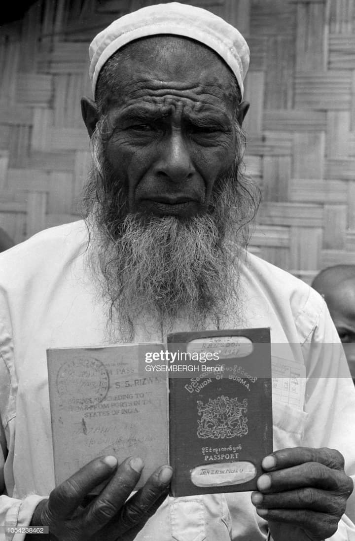 rayyan_misbahur's tweet photo. A Rohingya man who fled to Bangladesh due to the Dragon King Project in 1978 is depicted holding his Myanmar passport. During that period, the Rohingya were acknowledged as genuine citizens of Myanmar.
#Creditphoto
#Rohingya
#Arakan
#Myanmarpassport https://t.co/JoUbAbM7xI