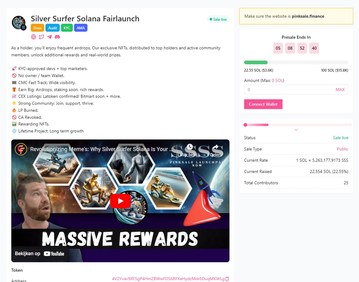 CoinsultAudits's tweet photo. 🚀SILVER SURFER FAIR LAUNCH LIVE ON #PINKSALE

🎁GIVEAWAY: $20 (48 hours)

1⃣ Follow @SilverSurferSol & @CoinsultAudits 
2⃣ Like, RT and place a Comment 💬
3⃣ Go check out the fair launch of Silver Surfer 👇

https://t.co/wttSUjwL1n

Telegram: https://t.co/tOUlZTLGjl
Website: https://t.co/Q0ItsKTtzA

#presale #solana #crypto #giveaway #cryptogiveaway