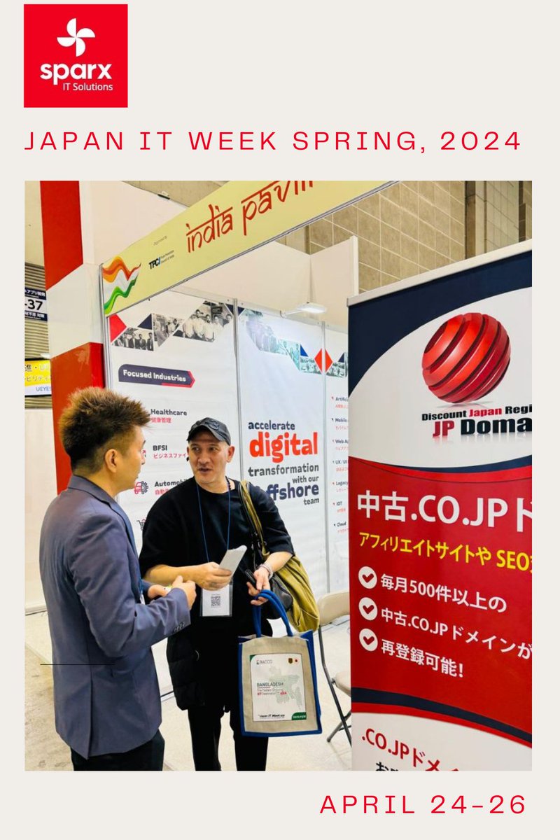 Sharing a glimpse of the SparxIT team in action at the biggest IT event in Japan – Japan IT Week Spring 2024!

Stay tuned for more updates from the event!

#JapanITWeekSpring2024
#DigitalTransformation
#SparxITInTokyo
