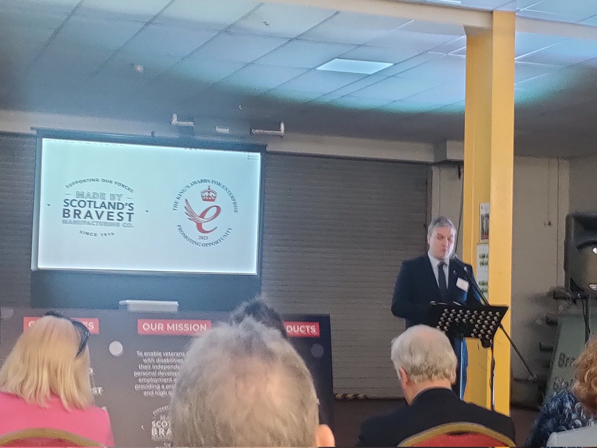 Scotland's Bravest Manufacturing Co today received their King's Award For Enterprise.  Amazing turnout today to support the work that SBMC and the Veterans that are the heartbeat of this RBLI initiative. #veterans