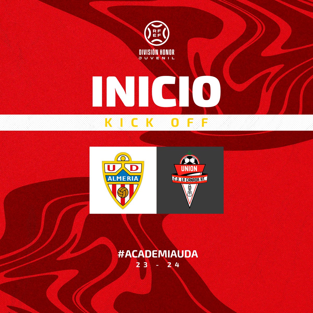 ⏱️ 1' | 0-0 | 🔛 ¡Comienza el partido! 🆚 @UCDLACANADAAT #VamosAlmería 🦁🔴⚪️