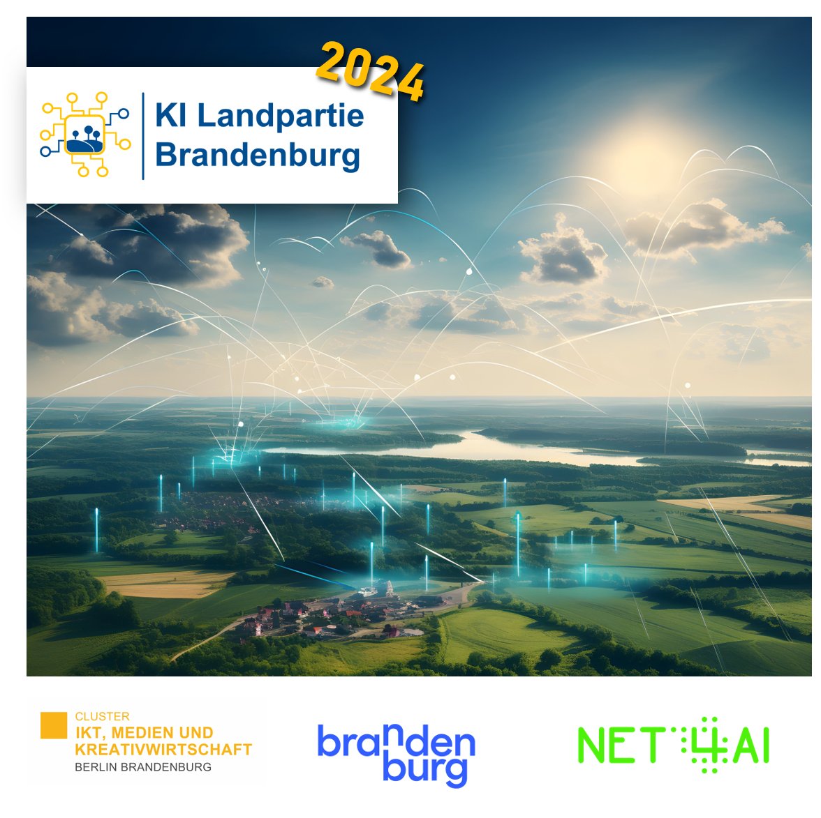 WFBBrandenburg's tweet photo. Was hat #KI mit Quanten oder New Work zu tun? Kann KI den Fachkräftemangel auffangen? 🤔 
Vom 13. bis zum 17. Mai 2024 tourt das Cluster IKT, Medien und Kreativwirtschaft, das Netzwerk für Künstliche Intelligenz NET4AI und das Cluster Tourismus mit Ihnen durch #Brandenburg, um die Potenziale und Besonderheiten des Landes, seine KI-Akteur:innen sowie das Ökosystem einer breiten Öffentlichkeit zu präsentieren. 

Melden Sie sich jetzt an, hybrid oder in Präsenz: https://t.co/b3zahNNOMP 

#zukunftausbrandenburg #letsgobrandenburg #wfbb #künstlicheintelligenz