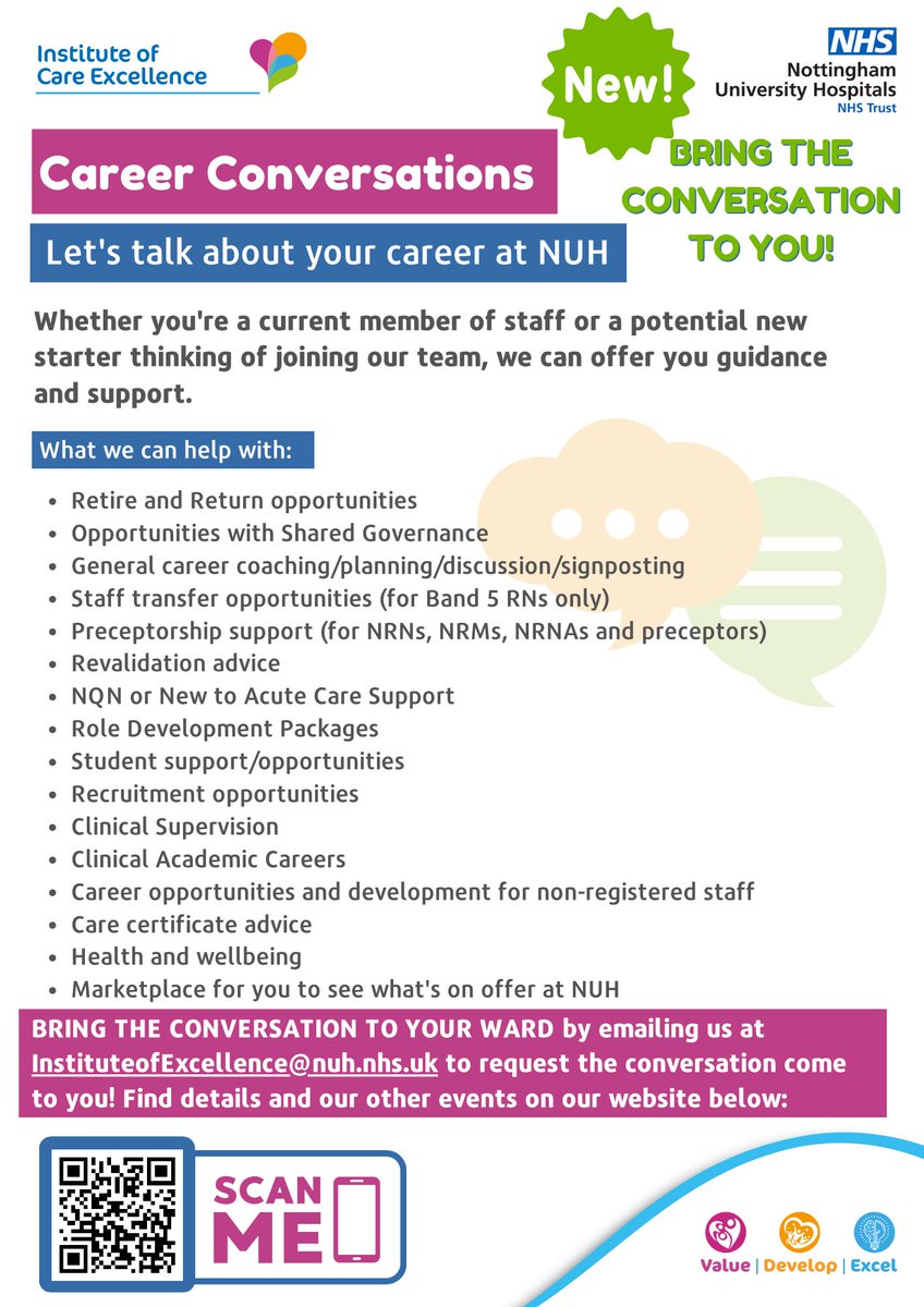 NUH Nursing (@nuhnursing) on Twitter photo Reach your dreams within the NHS🚀
Get bespoke support and advice for careers, pathways and options available to you at <a href="/nottmhospitals/">Nottingham University Hospitals</a> đź’¬
Email InstituteofExcellence@nuh.nhs.uk to request the conversation come to YOU and your colleagues in your area! Reach your dreams within the NHS🚀
Get bespoke support and advice for careers, pathways and options available to you at <a href="/nottmhospitals/">Nottingham University Hospitals</a> đź’¬
Email InstituteofExcellence@nuh.nhs.uk to request the conversation come to YOU and your colleagues in your area!