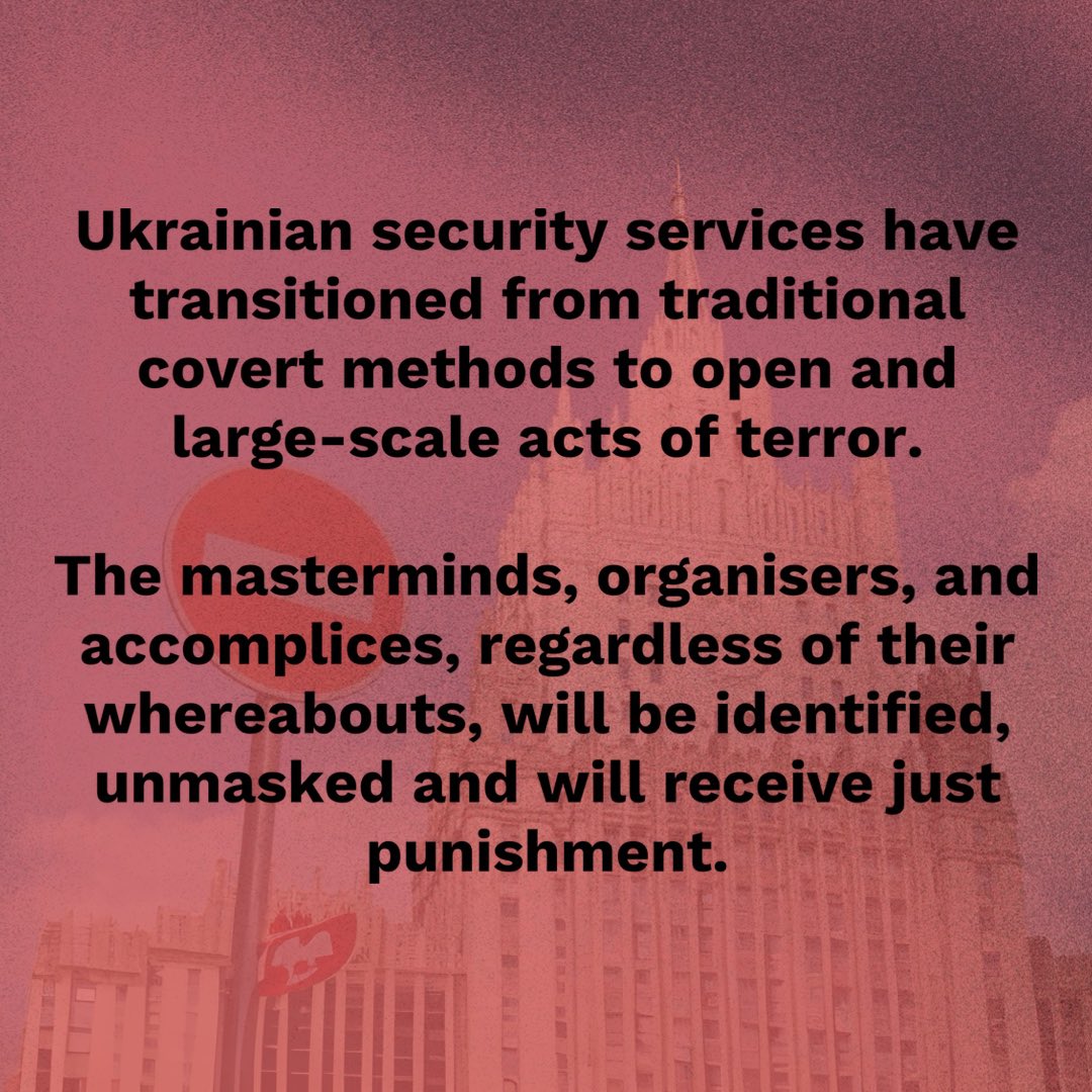 With the approval of the West,Kiev regime decided to resort to drastic measures regardless of the potential scale and consequences. 👉 t.me/rusembswe/2603