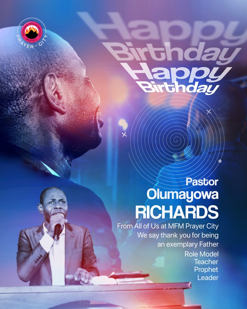 It’s a world Pastor Richard’s Day.📍
Hurray! 💃💃💃

We are grateful to have you as a father, pastor, and a leader, on this day of yours, we at prayer city, wish you a happy birthday.

We love you Daddy

#mfmprayercity #mfm