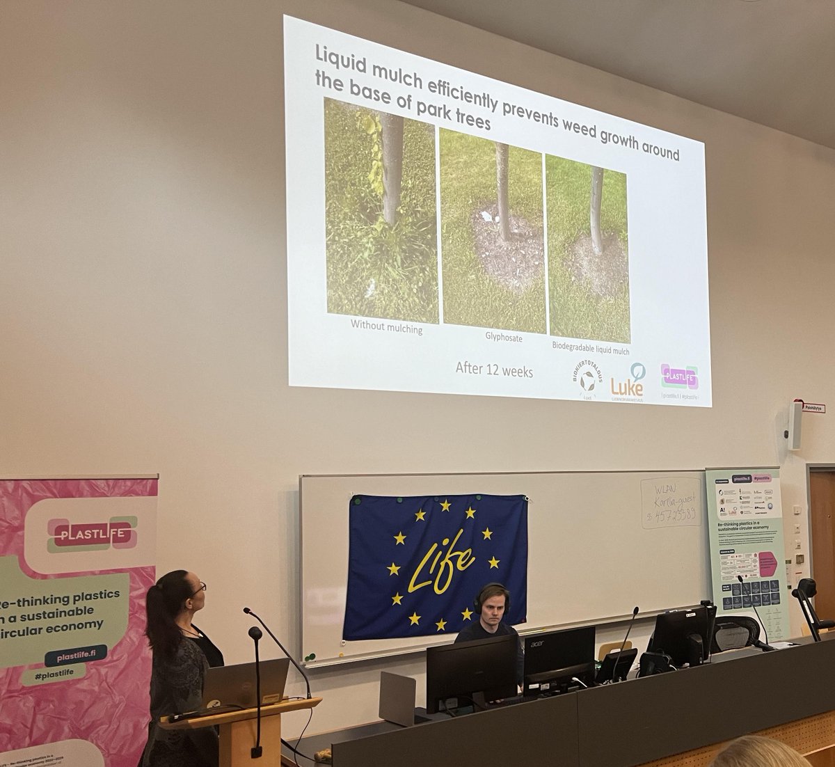 Maataloudessa ja puutarhatuotannossa käytettäviä katemuoveja voidaan korvata nestemäisellä biohajoavalla katteella. Kate auttaa ehkäisemään rikkaruohoja ja tuholaisia.

<a href="/MarleenaHagner/">Marleena Hagner</a> <a href="/LukeFinland/">Luonnonvarakeskus</a> esittelee tutkimus- ja testaustyötä #PlastLIFE-seminaarissa.

#muovitiekartta