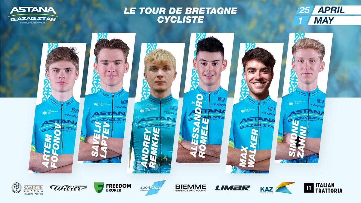 🇫🇷 ROSTER: @tourdebretagne Tomorrow we will start competing in #TDB2024 Here is our team selection. #AstanaQazDev