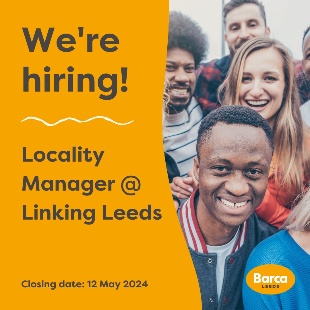 Exciting opportunity for a new Locality Manager to support and develop the service delivery of @LinkingLeeds Social Prescribing service as it enters into a new 5 year contract. Find out more: joinus.barca-leeds.org/jobs/4082879-l… #LeedsJobs #SocialPrescribing #ThirdSectorLeeds