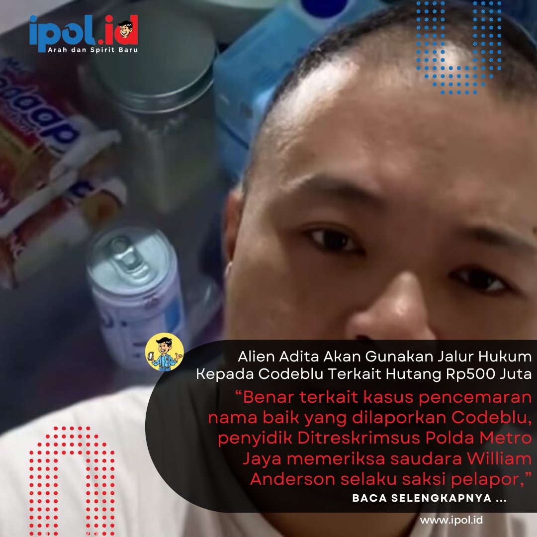 ipoldotid's tweet image. ipol.id/2024/04/alien-…

IPOL.ID – Ramai di media sosial kasus artis dan model Aline Aditya dengan seorang konten kreator Codeblu, terkait memiliki hutang sebesar Rp500 juta.

#viral
#CodeBlu
#hutangpiutang
#ipol
